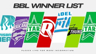 Big Bash Winners List ( 2011 to 2023 ) | BBL Winners List From 2011 to 2024