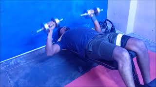 How to do decline bench press using dumbbells in Decathlon bench 500