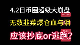 4.2日币圈超级大崩盘！无数韭菜爆仓的血与泪！应该抄底吗？这些币必须要干了！