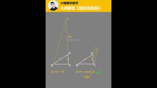 《每日一题》定弦定角加权线段和最值问题 初中数学解题技巧 初中几何题教学数学技能包一分钟干货教学中考数学