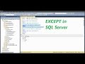 Except (Minus) In SQL Server
