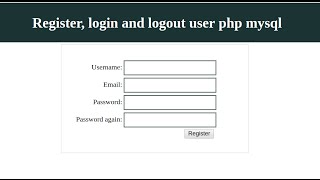 User registration PHP and MySQL 1