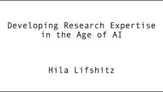 Developing Research Expertise in the Age of AI