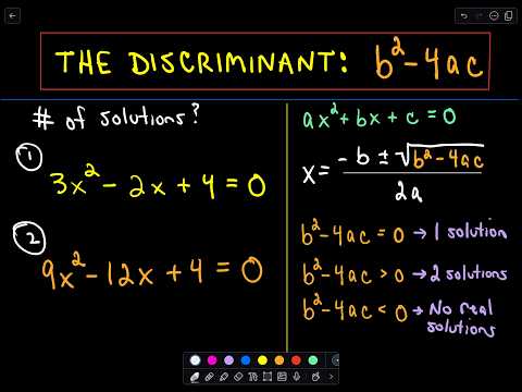Using the Discriminant for Quadratic Equations Using the Discriminant for Quadratic Equations