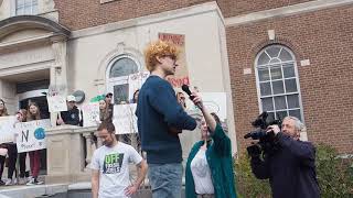 Andrew Nussbaum on ukulele, Morristown Youth Climate Strike
