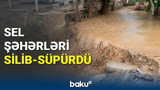 Türkiyədə sel fəlakəti: Kayseri və Nevşehirdə insanlar sel sularında üzməli oldu