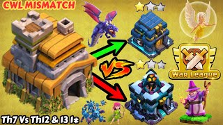 Th7 Vs Th12\u002613 1* Attack in CWL|Th7 Apprentice Warden Dragon CWL Attack Strategy#th7attackstrategy