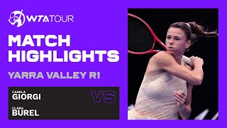 C. Burel vs. C. Giorgi | 2021 Yarra Valley Classic Day 2 | WTA Highlights