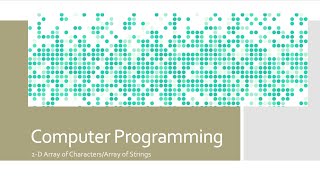2-D Character Array/Array of Strings in C/ Sorting string array