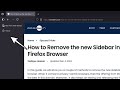 How to Remove the Left Sidebar in Firefox Browser