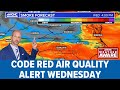 Stay Weather Aware Wednesday for a Code Red Air Quality Alert