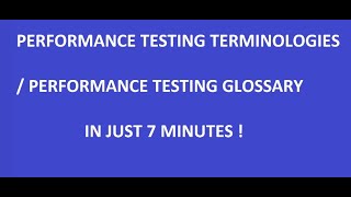 Performance Testing Terminologies