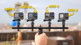 GoPro HERO 11 vs 10 vs 9 vs 8! Action Cam Comparison! | VERSUS
