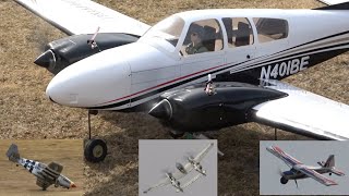 20220213　勝田ラジコンクラブ　日曜日の賑やかな飛行場　VQ Beechcraft Baron US 双発 1.76ｍのフライト動画　など