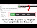 How to CODE a Responsive Top Navigation Menu Using HTML5, CSS3 & JavaScript | New