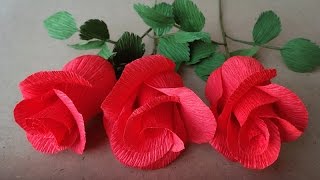 ABC TV | How To Make Rose Paper Flower From Crepe Paper - Easy Craft Tutorial