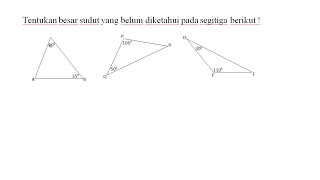 Menghitung sudut yang belum diketahui pada segitiga