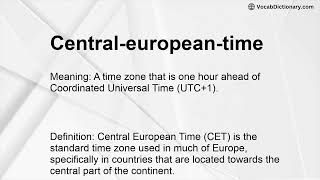 Central-european-time Meaning