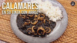 Cómo hacer calamares en su tinta con arroz blanco 🦑🍚