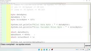 Pemrograman Java Dasar - Pertemuan 2 (Tipe Data, Variabel dan Konstanta)