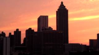 Atlanta skyline at sunset.