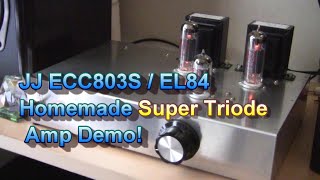 Homemade ECC803S/EL84(6BQ5) 4W Super Triode connection Tube Amplifier Demo!