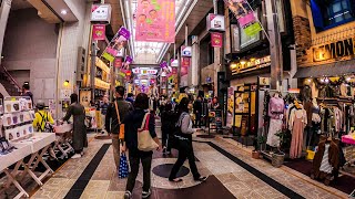 【4K】【OSAKA】WALK TO TENJINBASHISUJI | LONGEST STREET IN JAPAN | TEMMA STATION | BARS \u0026 RESTAURANTS