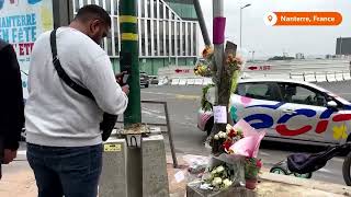 Flowers laid for teenager shot dead by police in France