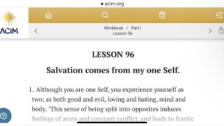 Lesson 96 and Text from A Course in Miracles - ACIM