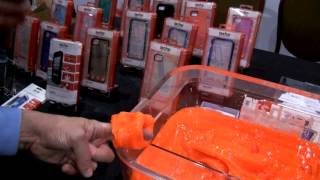 CES2013: Hammer Time! Tech21 shows protection of its materials by hammering editor's finger