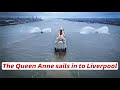 Cunard’s the Queen Anne sails up the Mersey in to Liverpool