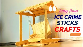 HOW TO MAKE ICE CRIME STICKS  MINIATURE SWING || Arts and crafts.