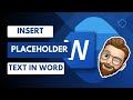 Instantly Insert Placeholder Text in Microsoft Word - The Quickest Way!