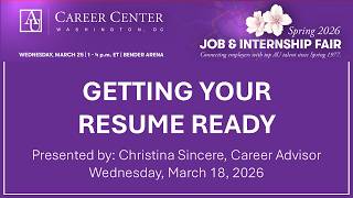 Spring 2026 - Job Fair Prep: Getting Your Resume Ready