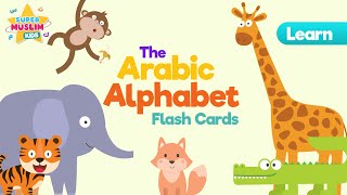 Learn Arabic Alphabet with Flash Cards (Animals) - Vocals only - @SuperMuslimKids 🐰🦊🐊🐵🐸🦁🐎🐐