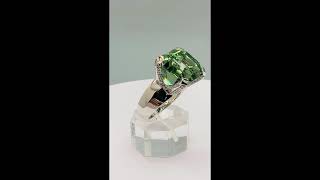 Asscher Tourmaline Diamond Super Ring