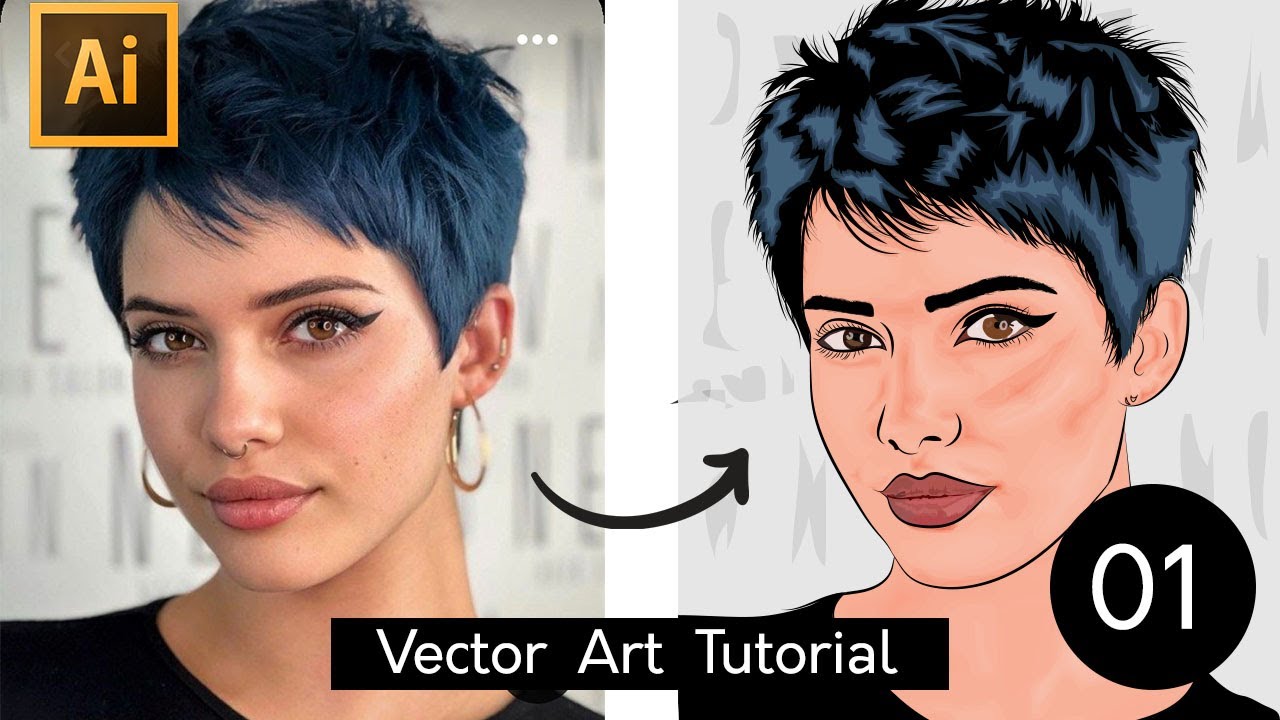 How To Create Vector Portrait Art In Adobe Illustrator Using Mouse