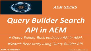 AEM Tutorial #45 | Query Builder #4 | Query Builder Java API in AEM