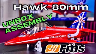 UNBOXING \u0026 ASSEMBLY • FMS Bae Hawk 80mm EDF Jet PNP RC PLANE • (English/Français 4K 60fps)