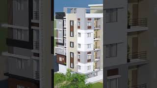 Sunrise appartment Building model 3d exterior