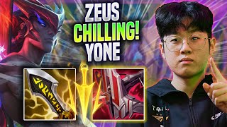 ZEUS CHILLING WITH YONE! - T1 Zeus Plays Yone TOP vs Aatrox!