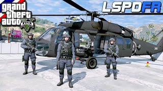 GTA V - LSPDFR มาเป็นตำรวจในเกม GTA V SWAT ภารกิจขับเฮลิคอปเตอร์ ไล่ล่าผู้ต้องหาขับรถหนีตำรวจ #156