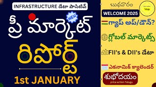 ప్రీ మార్కెట్ రిపోర్ట్ 1st JANUARY #premarket  #investing గ్యాప్ అప్ లేక డౌన్? #stocks #trading