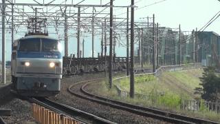 JR貨物 EF66-128 貨物列車(8865レ レール運搬車 チキ5500) 東海道線 穂積