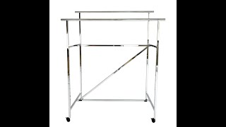 Heavy Duty Double Rail Clothing Rack with Adjustable Chrome Finish – Ideal for Retail and Home Use