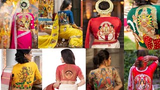 Durga puja spacial blouse collection//trendy stylish //ma durga blouse designs//