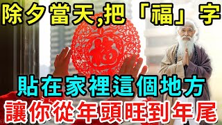 除夕當天！一定要把「福」字，貼在家裡這個地方！一年一次請福回家，千萬別貼錯了！【般若禪心】#風水 #運勢 #佛教 #人生感悟 #風水 #智慧 #一禪語 #分享