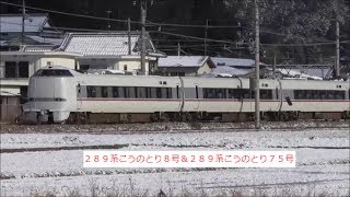 （すれ違いPART90)２８９系特急こうのとり８号＆２８９系特急こうのとり７５号　すれ違い