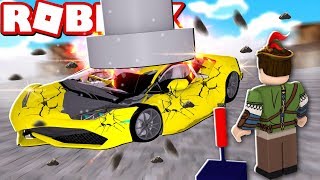 QUEBREI CARROS NOVOS NO ROBLOX!! (Roblox Car crushers 2)