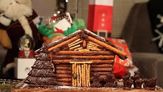 Holy Vegan Holiday Pretzel Log Cabin